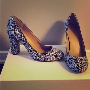 J.Crew Factory Olive Calf Hair Pumps Snow Leopard
